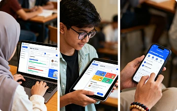 Device-based learning at school and home
